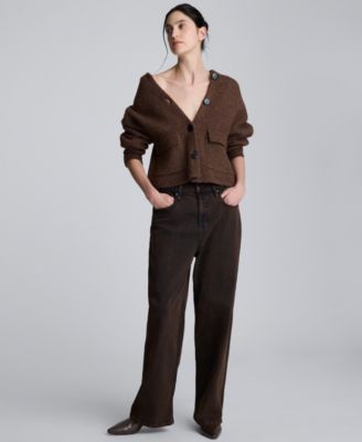 Women's Oversized Cropped Hoodie Sweater