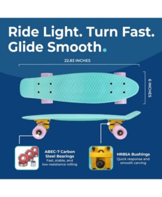 22 Inch Mini Cruiser Skateboard - OCEANIC with Swirl Wheels