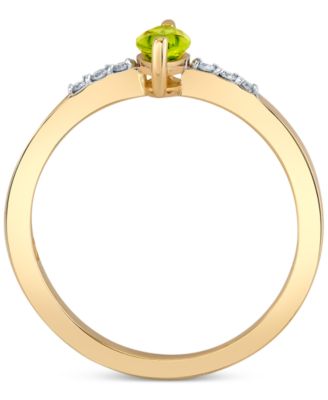 Peridot (1/2 ct. t.w.) & Diamond Accent Ring in 10k Yellow Gold