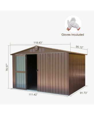 8-ft x 10-ft Galvanized steel Storage Shed