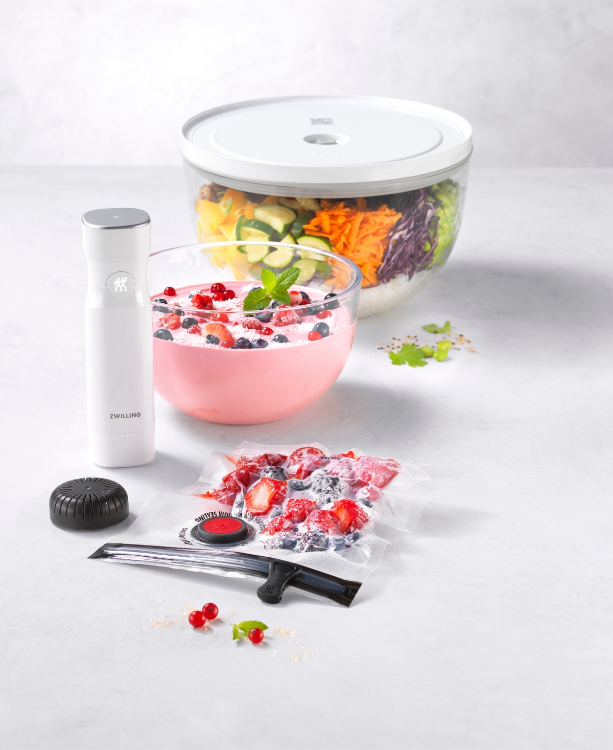 Zwilling Fresh Save 7-pc. Glass Vacuum Bowl Starter Set In White