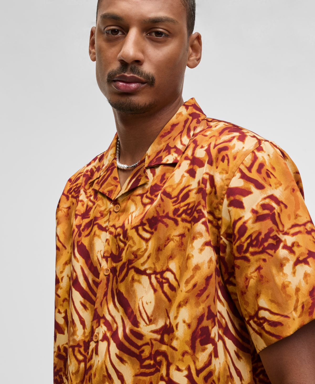 Mode of One Men's Relaxed-Fit Zebra Camp Shirt, Macy's Exclusive