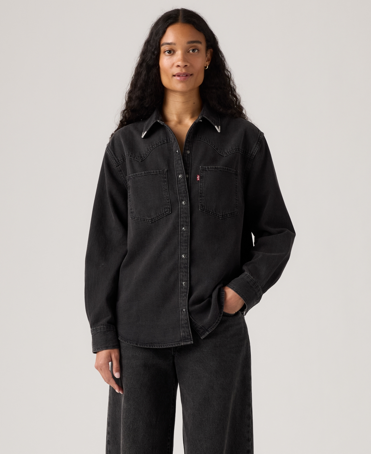 Levi's Women's Teodora Western Long Sleeve Shirt In Black