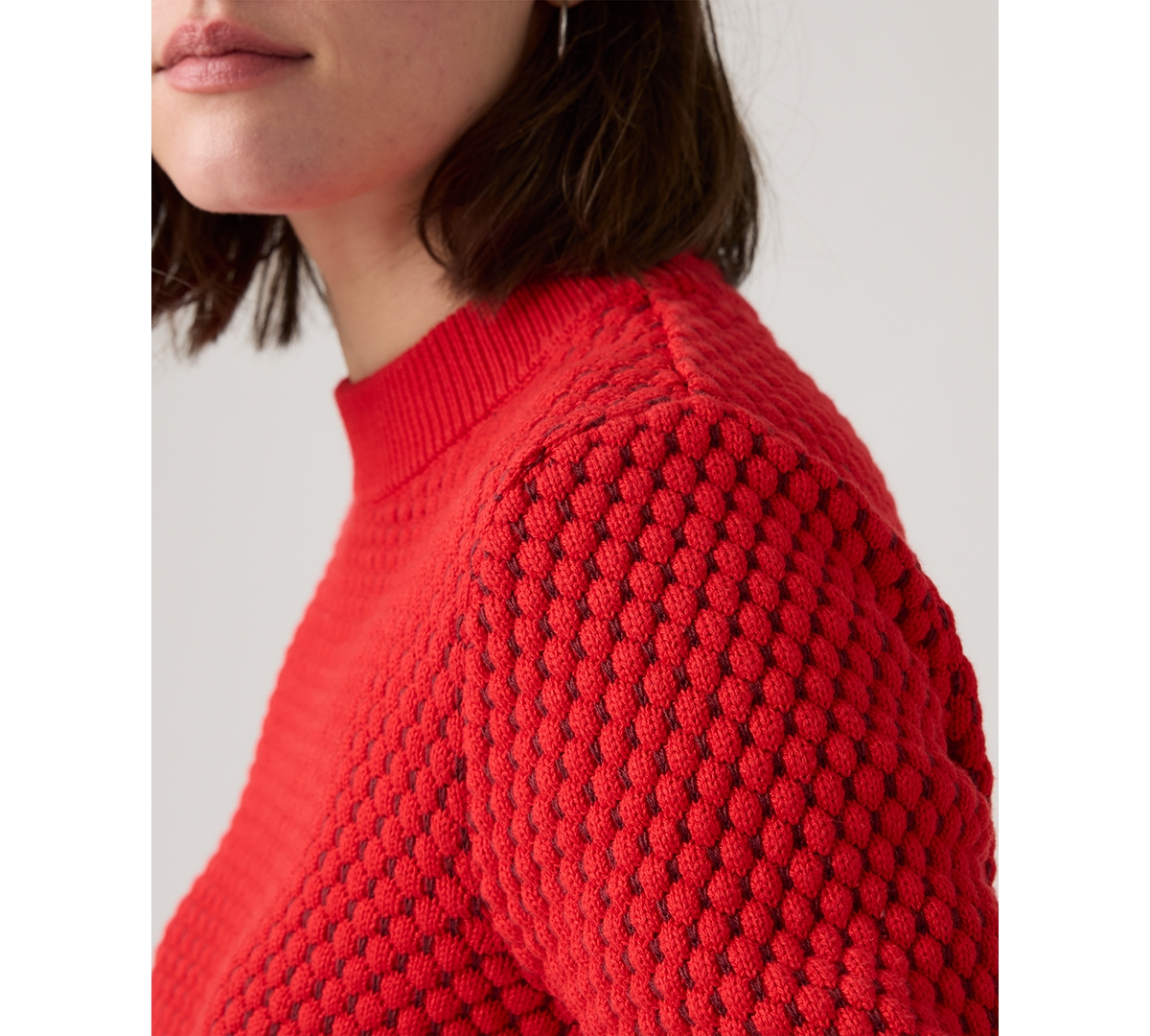 Levi's Women's Snowflake Crewneck Long Sleeve Sweater In Red