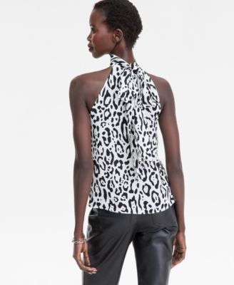 Women's Printed Tie-Neck Halter Top, Macy's Exclusive