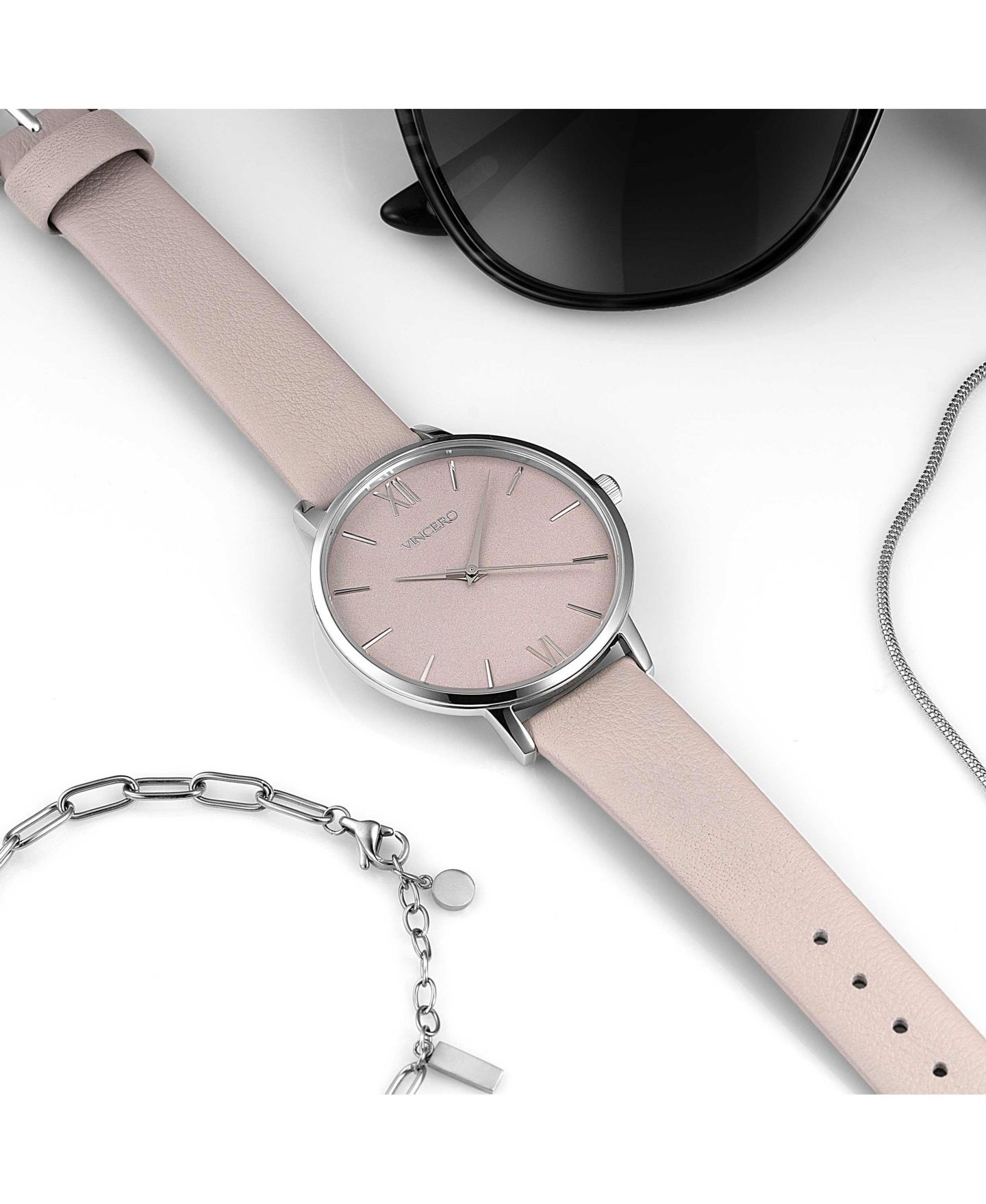 Женские часы Vincero Eros Watch Stainless Steel with Mineral Crystal Glass, цвет: Серебряный серо-коричневый — фото 3