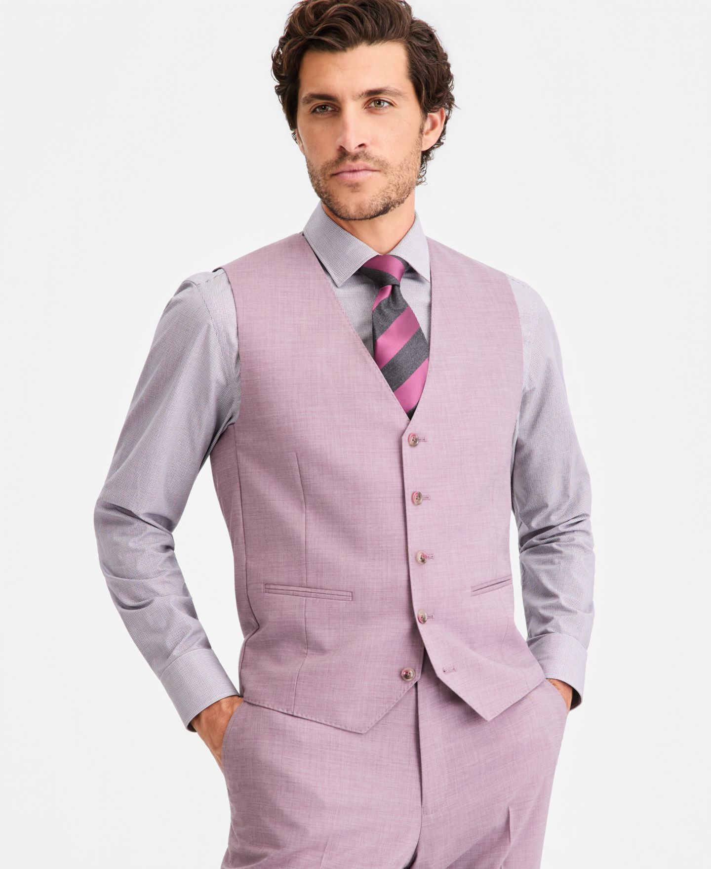 Мужской жилет Tayion Collection Classic-Fit Suit Separate Vest, цвет: Коралловый — фото 1