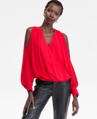 Women's Printed Arm-Slit Surplice Blouse, Macy's Exclusive