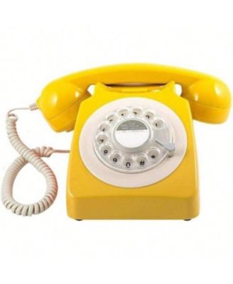 Retro GPO746YEL 746 Desktop Rotary Dial Telephone - Mustard