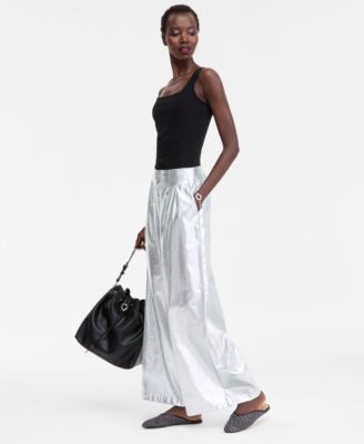 Women's Metallic Wide-Leg Pants, Macy's Exclusive