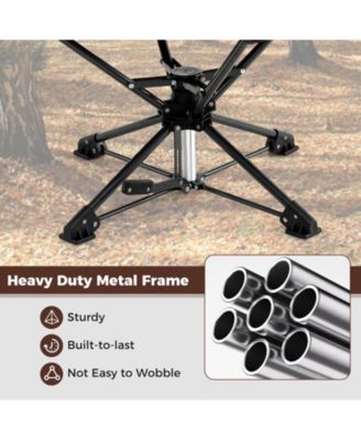 360&deg; Swivel Hunting Chair with Mesh Cup Holder & Storage Pockets Cozy Backrest