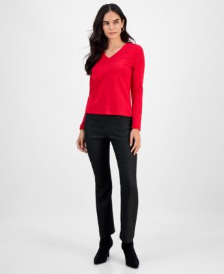 Petite Embellished V-Neck T-Shirt, Macy's Exclusive 
