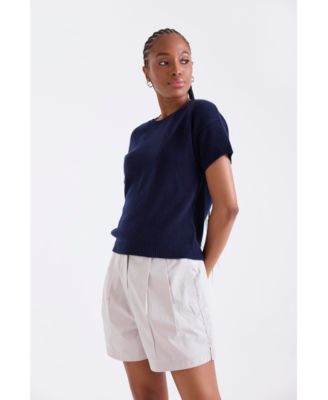 Women's Esme Short Sleeve 100% Cashmere Top