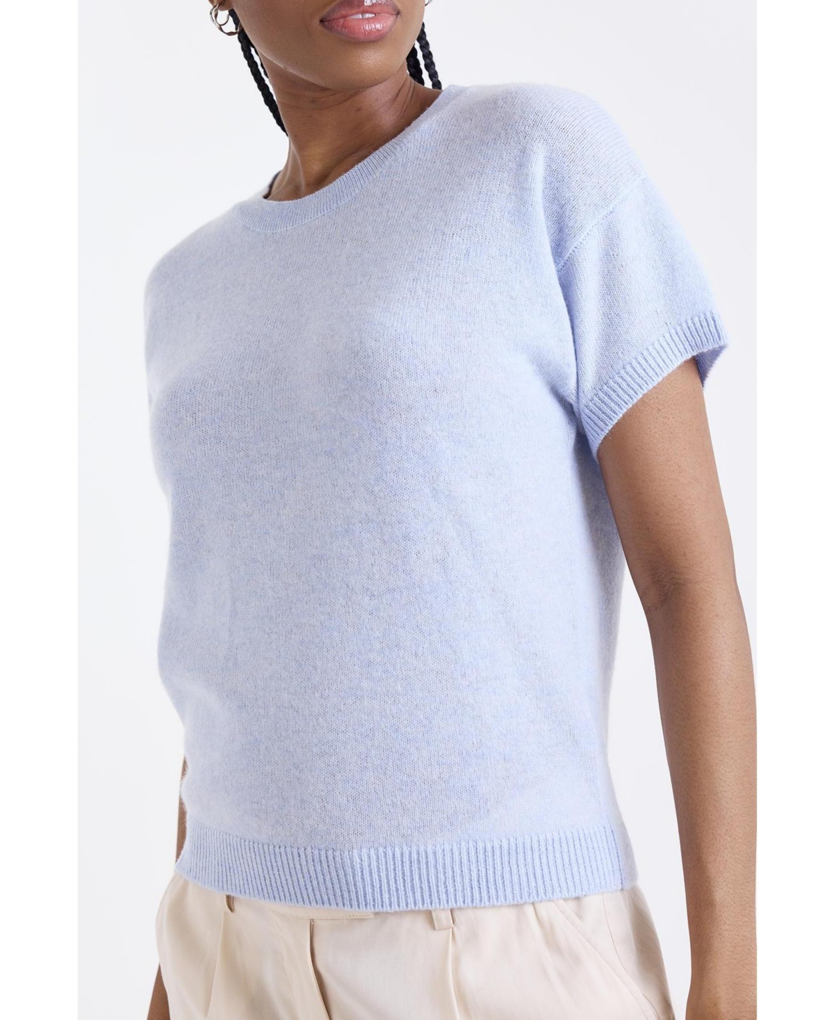 1982 Women's Esme Short Sleeve Crew Neck Cashmere Top