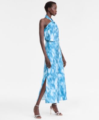 Women's Printed Satin Midi Skirt