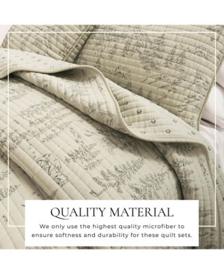 Lodge Printed Microfiber Quilt Set with Shams