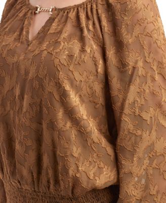 Juniors' Solid Burnout Long Sleeve Top