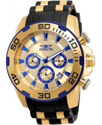 Men's 22308 Pro Diver Scuba Quartz Chronograph Gold Dial Watch