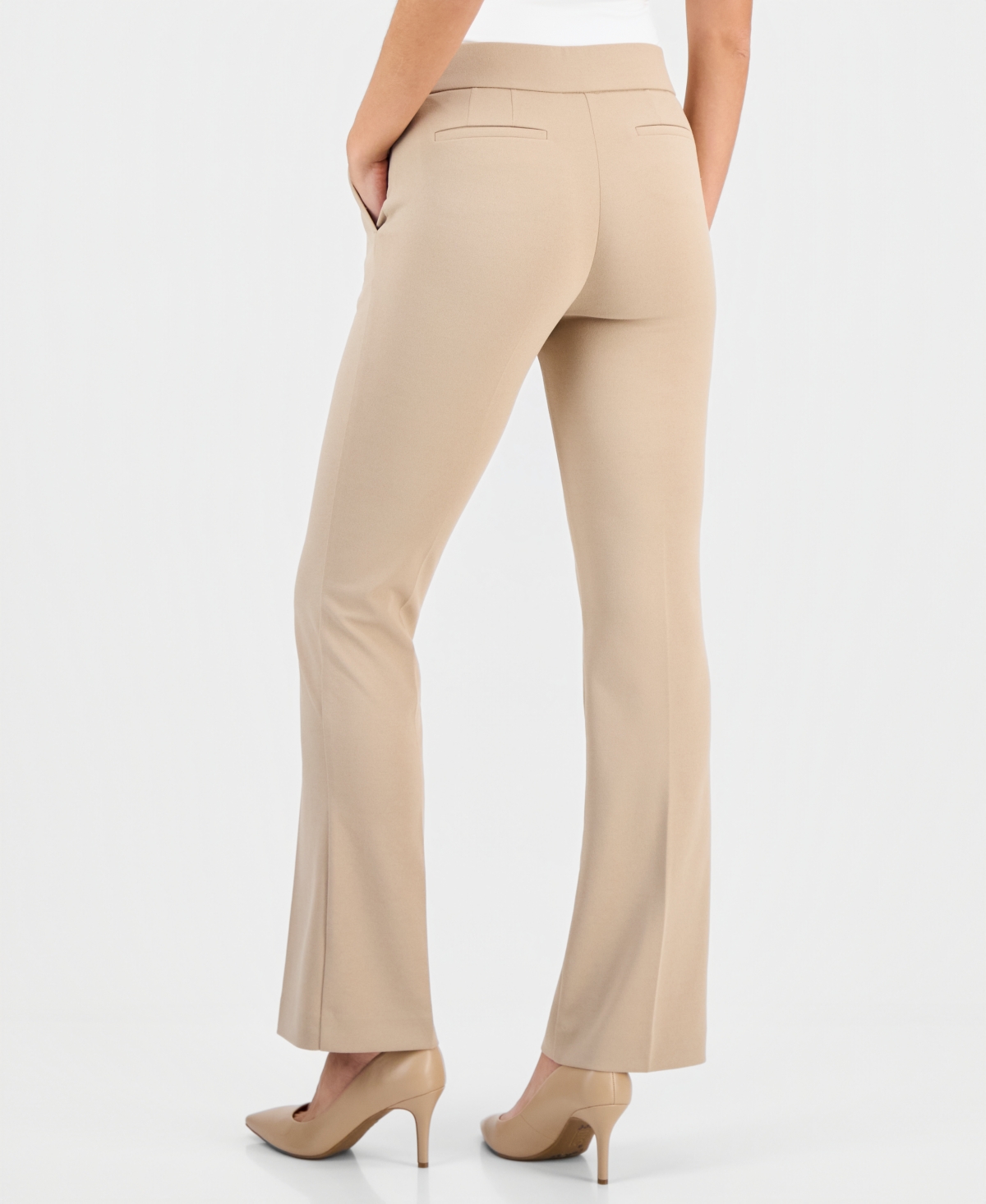 Ak Anne Klein Petite Cool Crepe Pull-on Ankle Pants In Gold