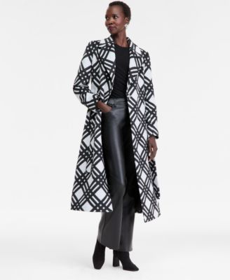 I.N.C. International Concepts - Women's Belted Plaid Coat