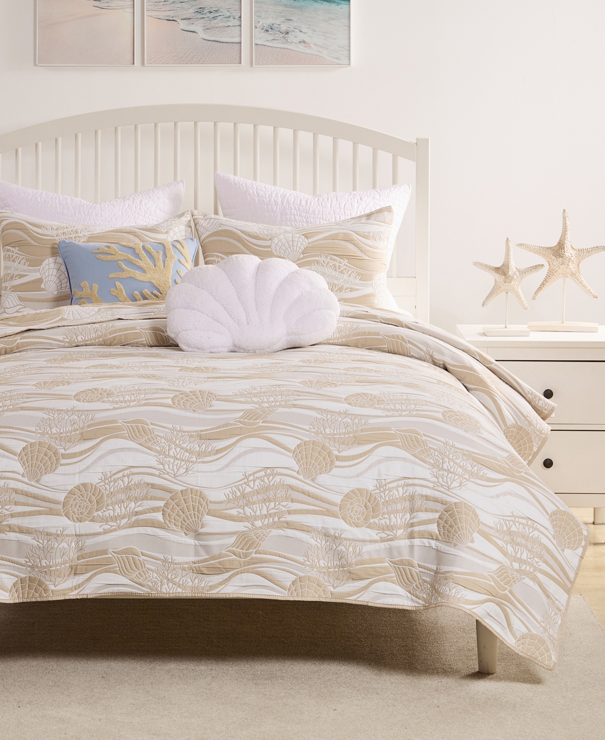 Greenland Home Fashions Dover Reversible Matelasse 3-pc. Coverlet Set, King In Brown