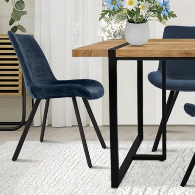 5-Piece Dining Set with 59 Inch Rectangular Table and 4 Upholstered Chairs, Space-Saving Design for Kitchen or Dining Room-Maison Boucle