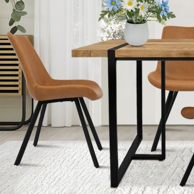 5-Piece Dining Set with 59 Inch Rectangular Table and 4 Upholstered Chairs, Space-Saving Design for Kitchen or Dining Room-Maison Boucle