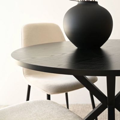 5-Piece Modern Dining Set with 39.5 Inch Round Table and 4 Chairs, Multiple Color Options for Kitchen & Dining Room-Maison Boucle