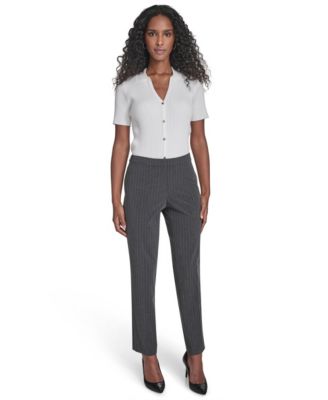 Calvin Klein - Petite Pinstripe Highline Pants