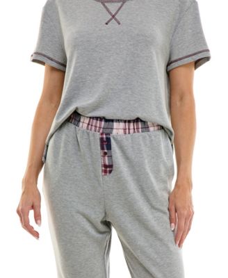 Women's 2-Piece Short Sleeve Top and Flare Pants Set