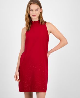 Petite Sleeveless Ruffle Dress