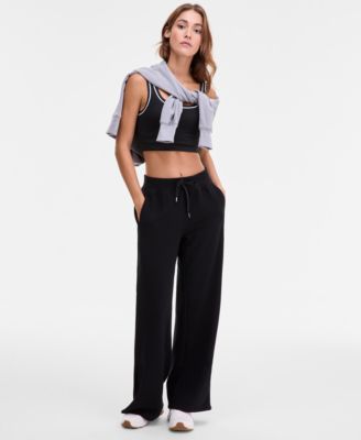 ID Ideology - Women's Ribbed Knit Wide Leg Pants
