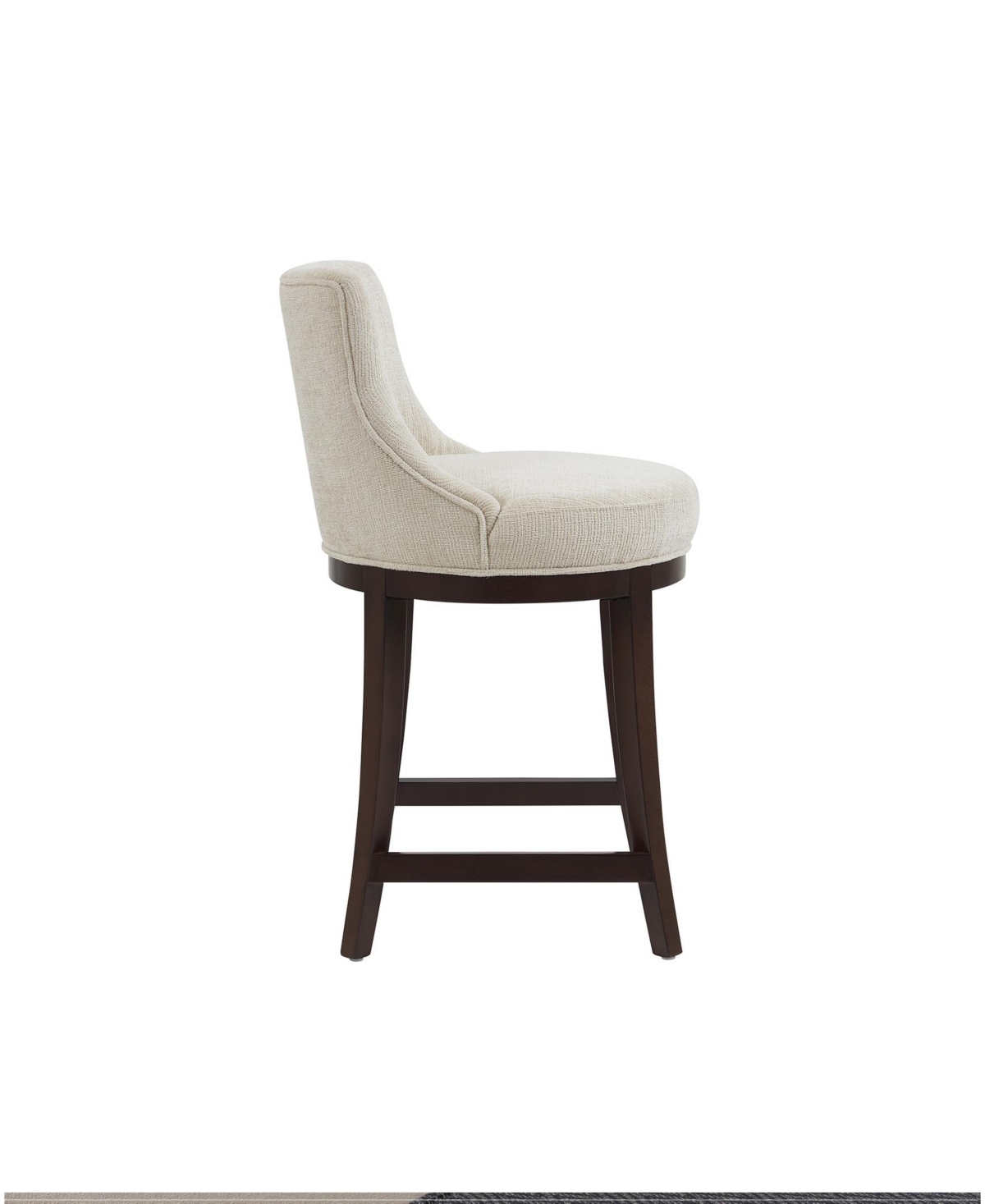 Manhattan Comfort Lucia 37.2" Chenille Upholstered Counter Stool In Brown