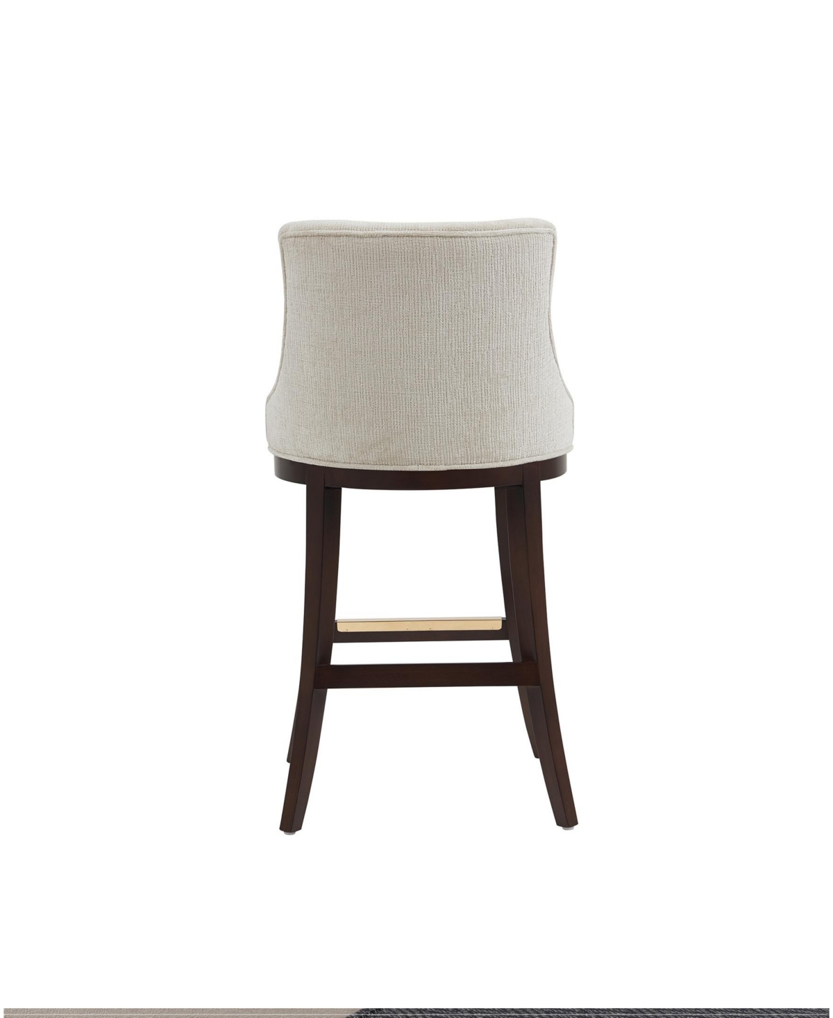 Manhattan Comfort Lucia 40.2" Chenille Upholstered Barstool In Brown