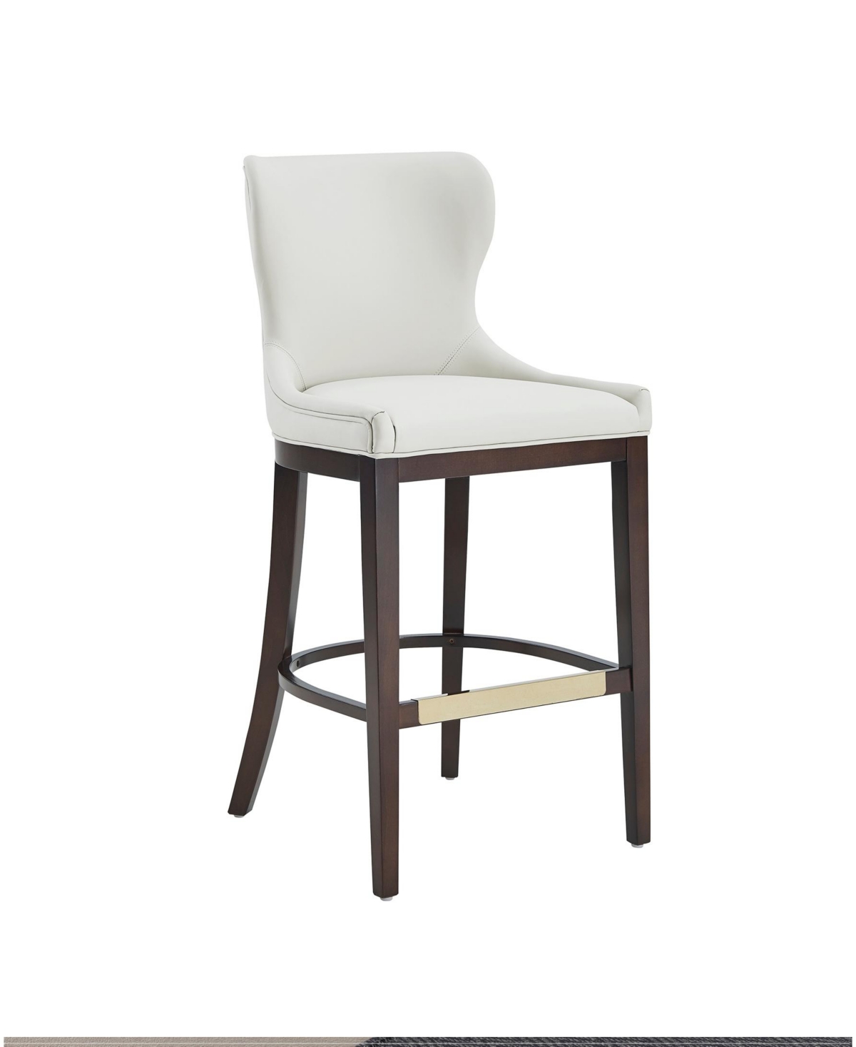 Manhattan Comfort Blair 43.9" Leatherette Upholstered Barstool In White
