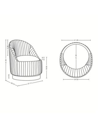 Leela Modern 31.5" Chenille Upholstered Swivel Accent Chair