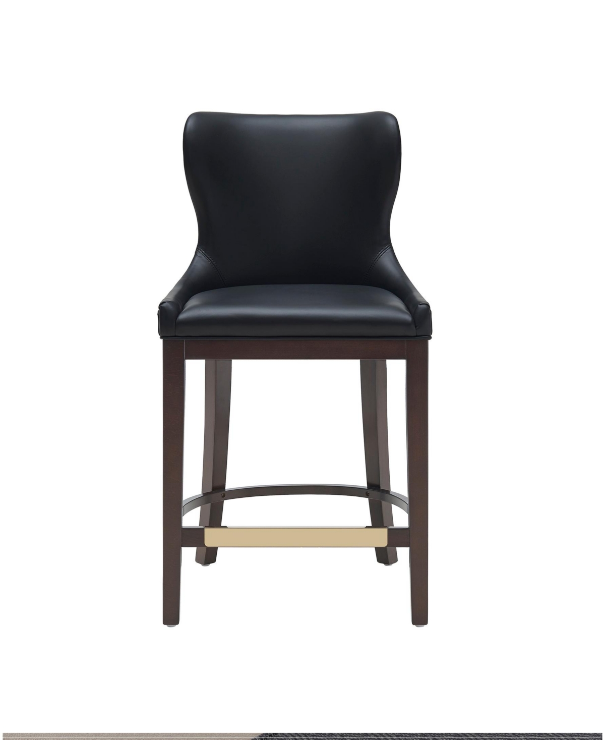 Manhattan Comfort Blair 40.9" Leatherette Upholstered Counter Stool In Black
