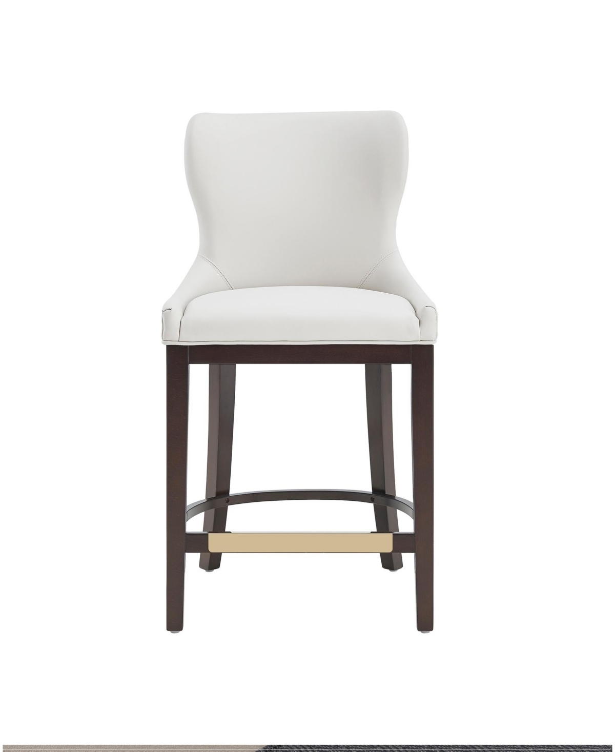 Manhattan Comfort Blair 40.9" Leatherette Upholstered Counter Stool In White