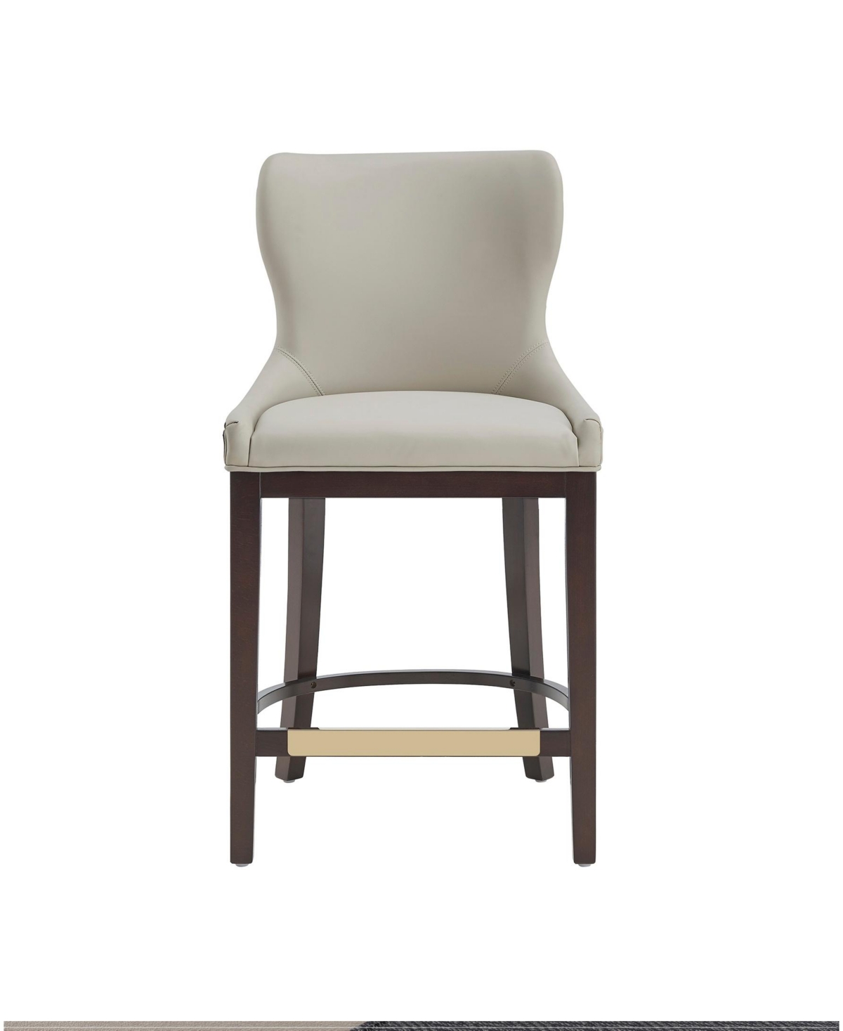 Manhattan Comfort Blair 40.9" Leatherette Upholstered Counter Stool In Gray