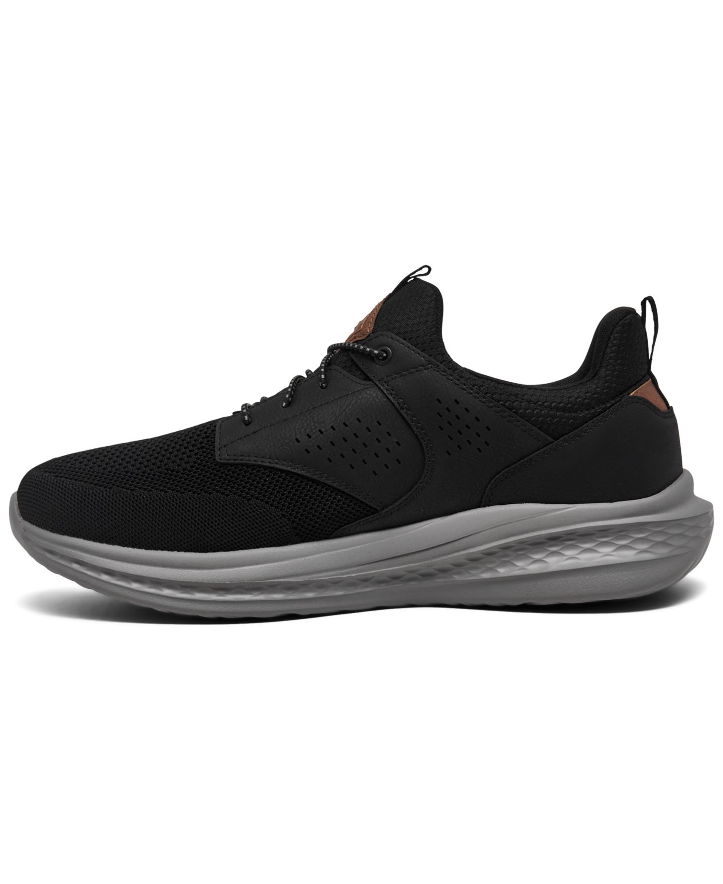 Мужские кроссовки Skechers Relaxed Fit: Slade - Breyer Wide Width Casual, цвет: Чёрный / Серый — фото 3