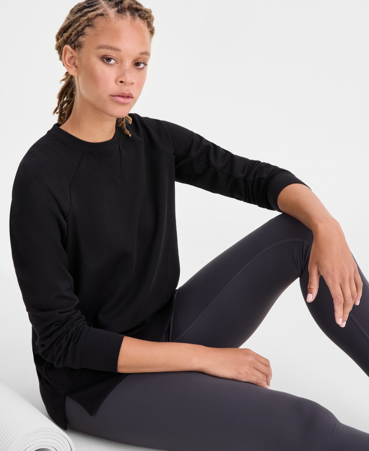 Id Ideology Women's Crewneck Raglan-Sleeve Sweatshirt, Macy's Exclusive