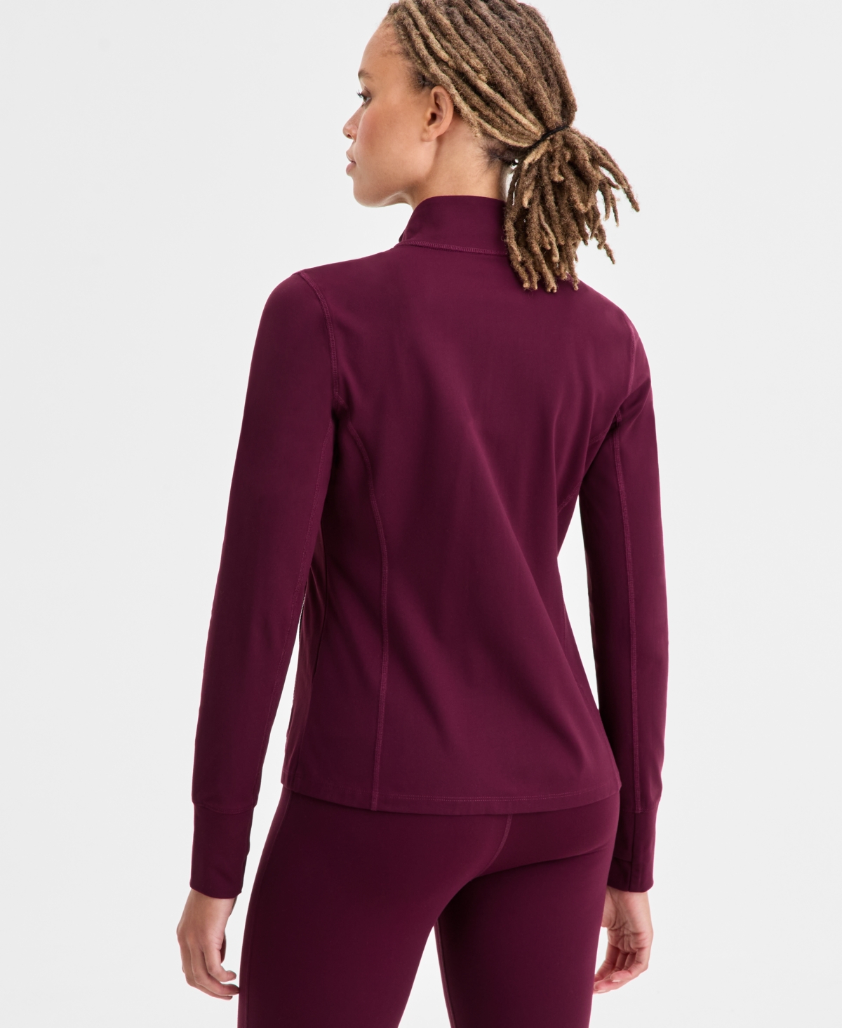 Id Ideology Women's Studio Full-zip Jacket, Exclusively At Macy's In Burgundy