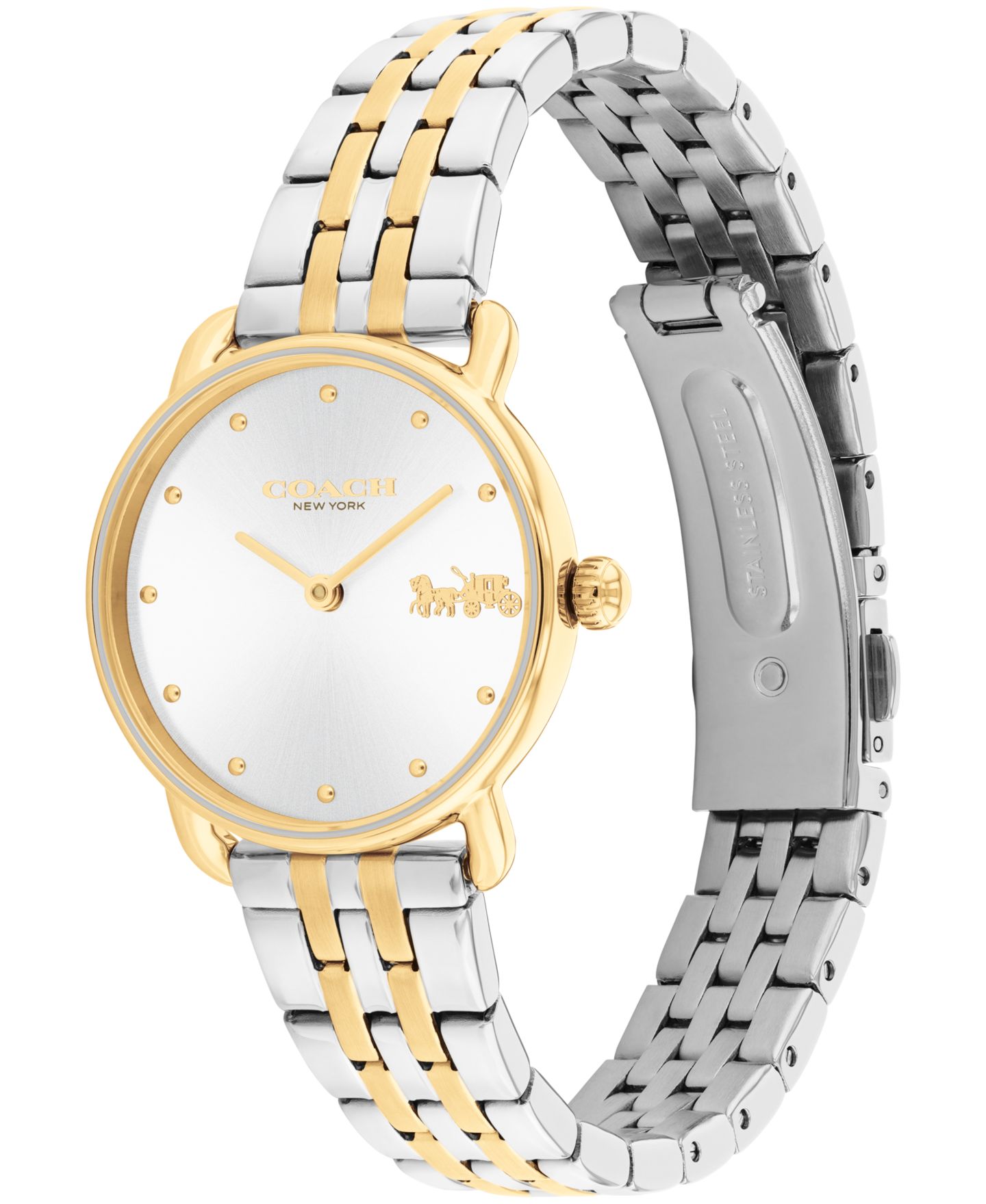 Женские часы COACH Elliot Two Tone Stainless Steel Bracelet Watch, 28mm — фото 3