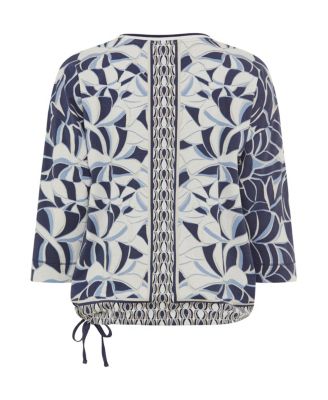 Abstract Leaf & Border Print T-Shirt