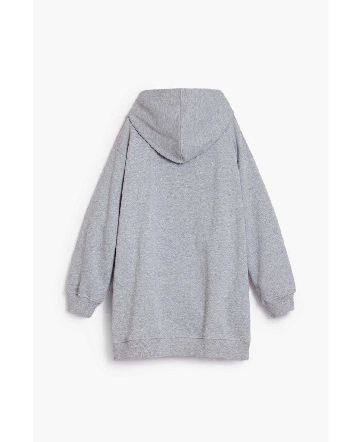Desigual Girls's Cherry Hooded Dress In Gray