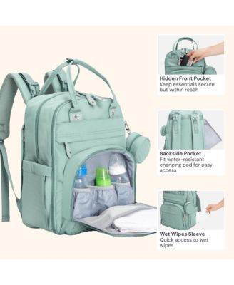 Kids Diaper Bag Backpack Stylish 40L Hands Free Bag with Changing Pad, Stroller Straps & Water-Resistant, Dark Gray, Extra Large