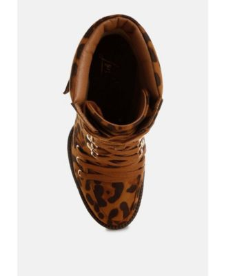 Womens Fremont Leopard Print Chunky Boots