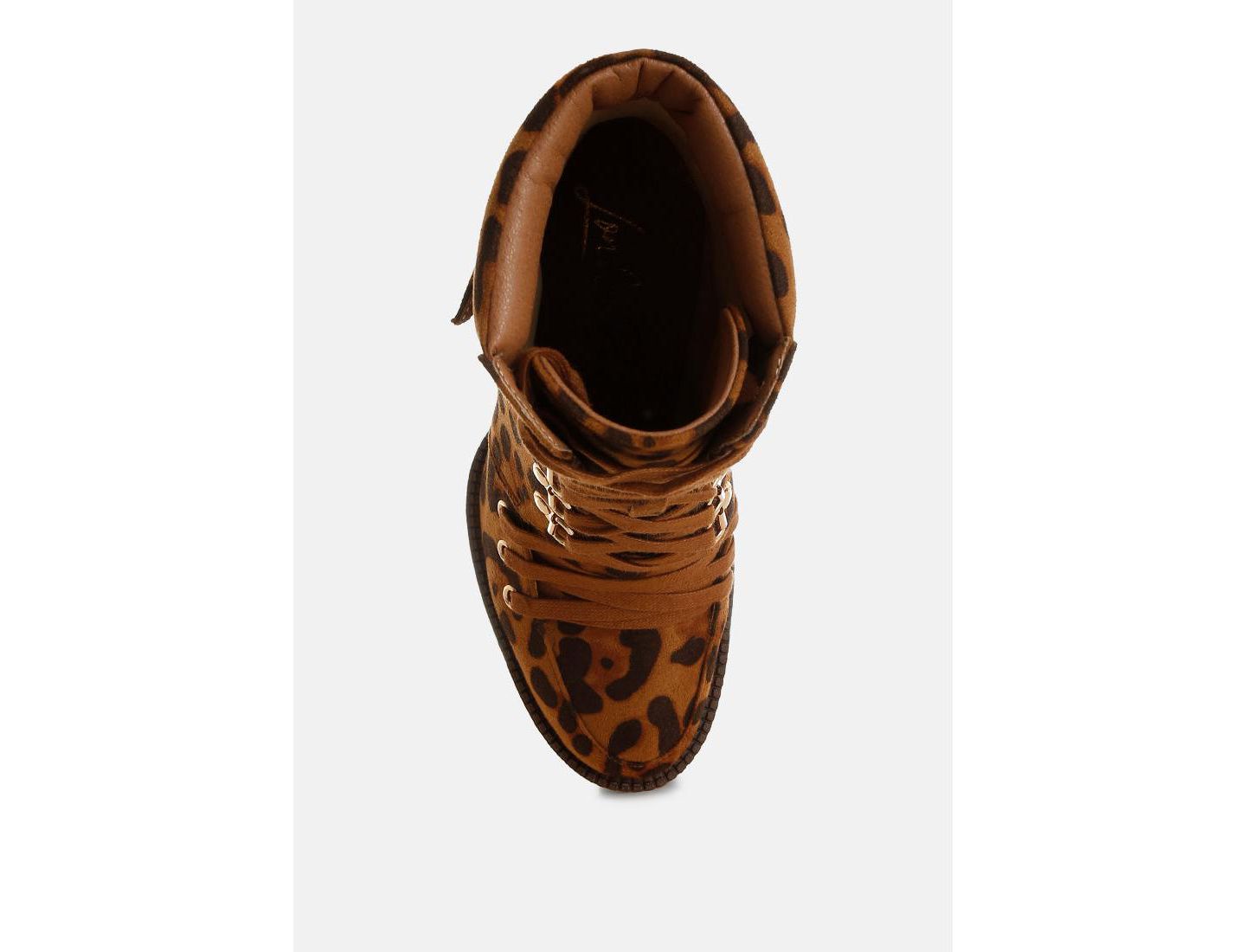Женские ботинки London Rag Fremont Leopard Print Chunky, цвет: Коричневый — фото 4