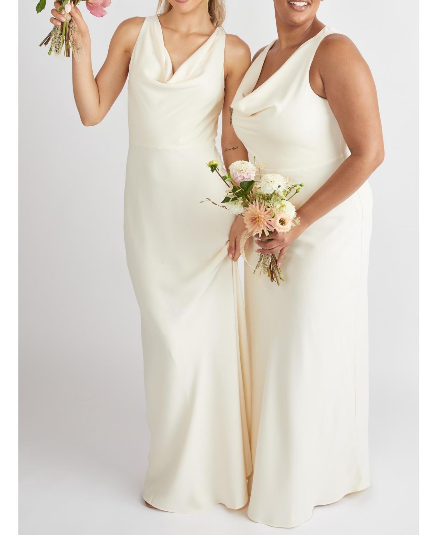 Women's Cowl Front Crepe Bridesmaid Dress