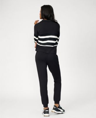 Women's Striped Polo & Jogger Lounge Set